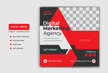 Digital Modern Social media post template banner design. Digital marketing vector template design.