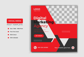 Digital Modern Social media post template banner design. Digital marketing vector template design.