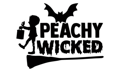 Peachy wicked- Halloween t shirts design is perfect for projects, to be printed on t-shirts and any projects that need handwriting taste. Vector eps