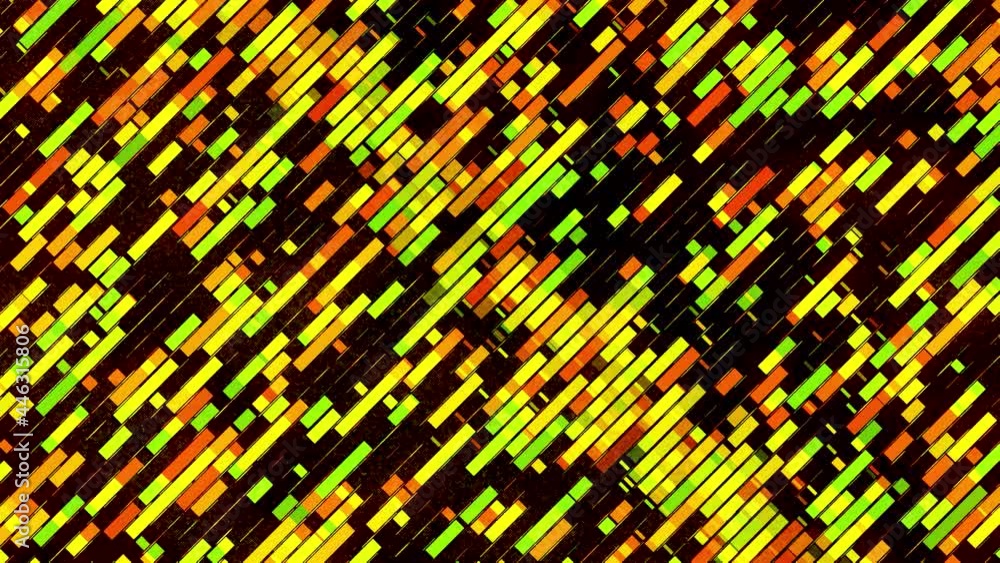 Aufkleber abstract geometric technological pattern with blocks of data moving on black background. animation. 