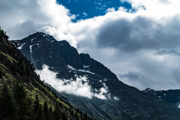 beautiful summer scenery in otztal alps in austria