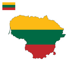 Fototapeta premium Lithuania map vector graphics