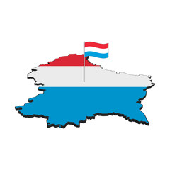 Fototapeta premium Luxemburg map 3d vector graphics
