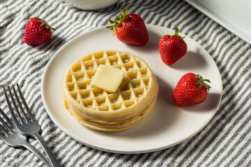 Healthy Cooked Frozen Waffles for Breakfast