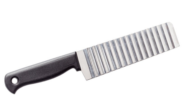 Crinkle cut knife, wavy chopper slicer isolated on white