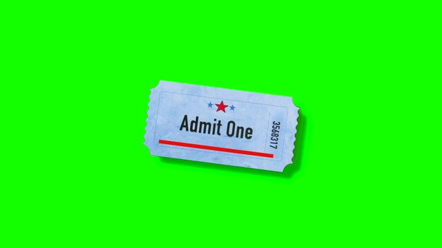 Animated admission ticket green screen
