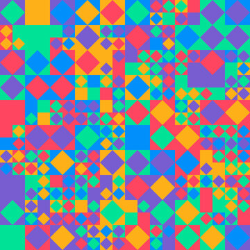 Patr&oacute;n geom&eacute;trico abstracto de cuadrados en colores vivos