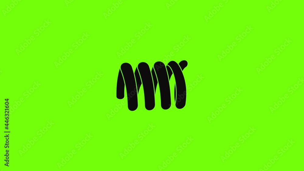 Poster elastic spring coil icon animation