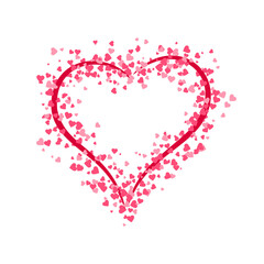 Heart shape with pink hearts