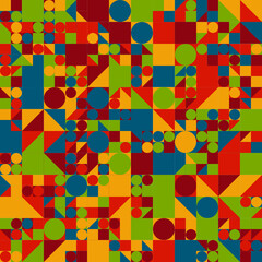Patrón de figuras geométricas en colores estilo retro