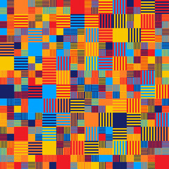 Patr&oacute;n geom&eacute;trico abstracto de rayas verticales y horizontales en colores veraniegos