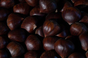 Berries, closeup of fresh chestnuts