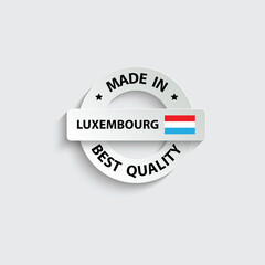 made in luxembourg vector stamp. bagge with luxembourg flag	
