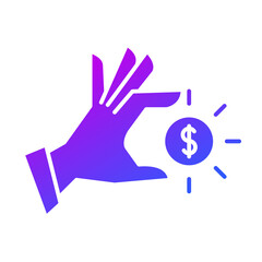 Hand and coin icon