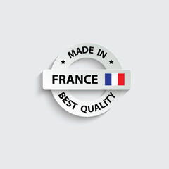made in France vector stamp. badge with France flag	