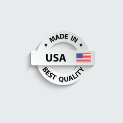 made in USA vector stamp. badge with USA flag