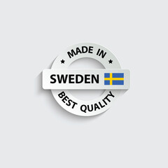made in Sweden vector stamp. badge with Sweden flag