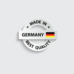 made in Germany vector stamp. bagge with Germany  flag