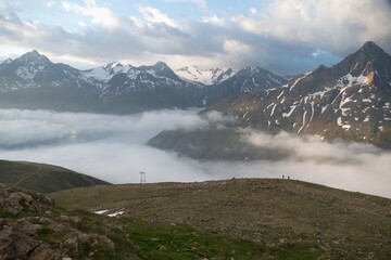 beautiful summer scenery in otztal alps in austria