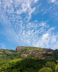 Fototapeta na wymiar Landscape with blue sky and clouds, Seychelles