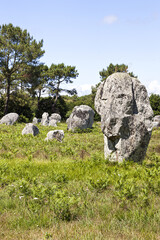 Some of the more than 3000 standing stones from the Neolithic era at Carnac, Brittany, France