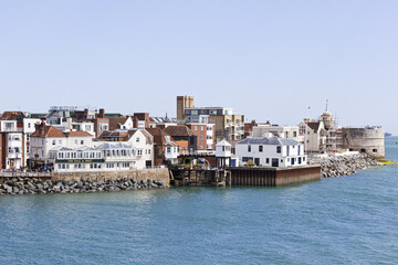 Fototapeta na wymiar Southsea, Hampshire UK at the entrance to Portsmouth harbour UK