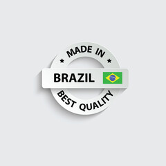 made in brazil vector stamp. badge with brazil flag
