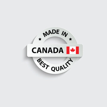 made in Canada vector stamp. badge with Canada flag	