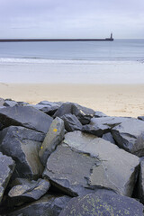 Fototapeta na wymiar The North Sea at Sunderland, Tyne & Wear UK