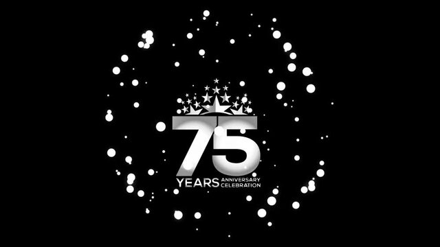 75  Years Anniversary Celebration wedding or Company Party invitation Fireworks Mixer Silver Color Logo Videos