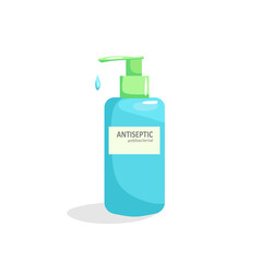 Antiseptic agents that kill bacteria. Vector illustration in cartoon style.