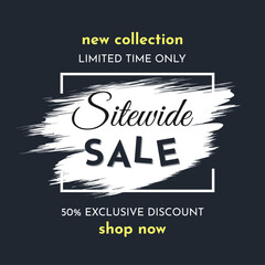 Sitewide Sale Poster on a Dark Background. Autumn Special Offer. Limited Time Only