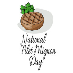 National Filet Mignon Day, popular meat dish for poster design