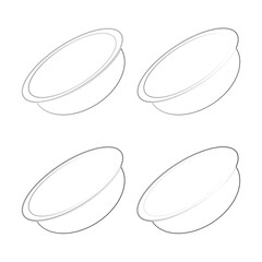 Water bowl Line Icons design black. Hand drawn water bowl. Drawing Water bowl, sketch.