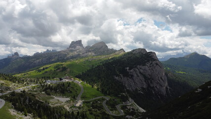 landscape od italian dolomites in south tirol arounf monte antelao