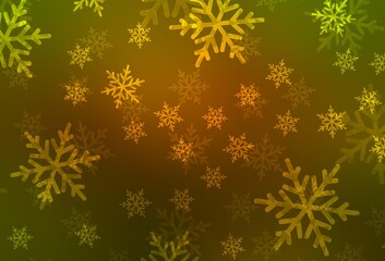 Dark Green, Yellow vector pattern in Christmas style.