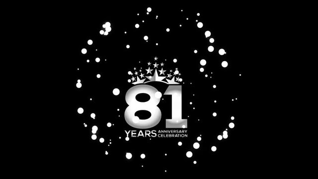 81  Years Anniversary Celebration wedding or Company Party invitation Fireworks Mixer Silver Color Logo Videos