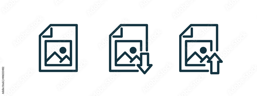 Aufkleber image file download icon. image file upload symbol.