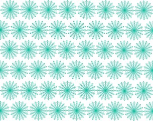 Lace pattern of green flowers and circles of different sizes for printing on textiles, paper, dishes