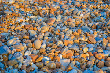 Brighton city, multi-coloured stone beach