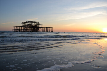 The West Pier is a pier in Brighton, England. On 28 March 2003 the pavilion at the pier-head caught fire.