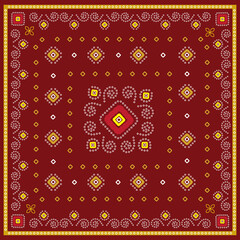 Decorative Bandhani design in a square