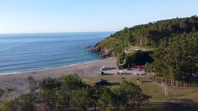 Beach in Navia, Aerial View.