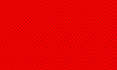 Red luxury background with red beads and rhombuses. Seamless vector illustration. 