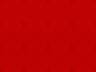 Red luxury background with red beads and rhombuses. Seamless vector illustration. 