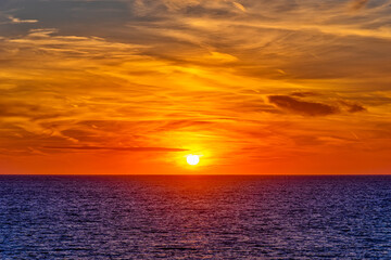 Sunset on the Adriatic Sea in Montenegro