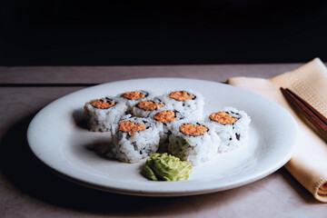 Japanese Sushi Salmon Roll