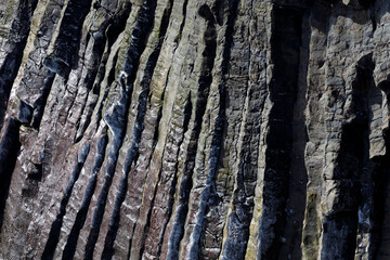 basalt columns on the cliffs of the village of Arnastapi