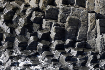 basalt columns on the cliffs of the village of Arnastapi