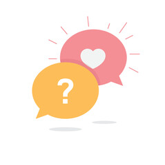 Love conversation. Love questions. Do you love me? Vector illustration. Valentine's day questions. 